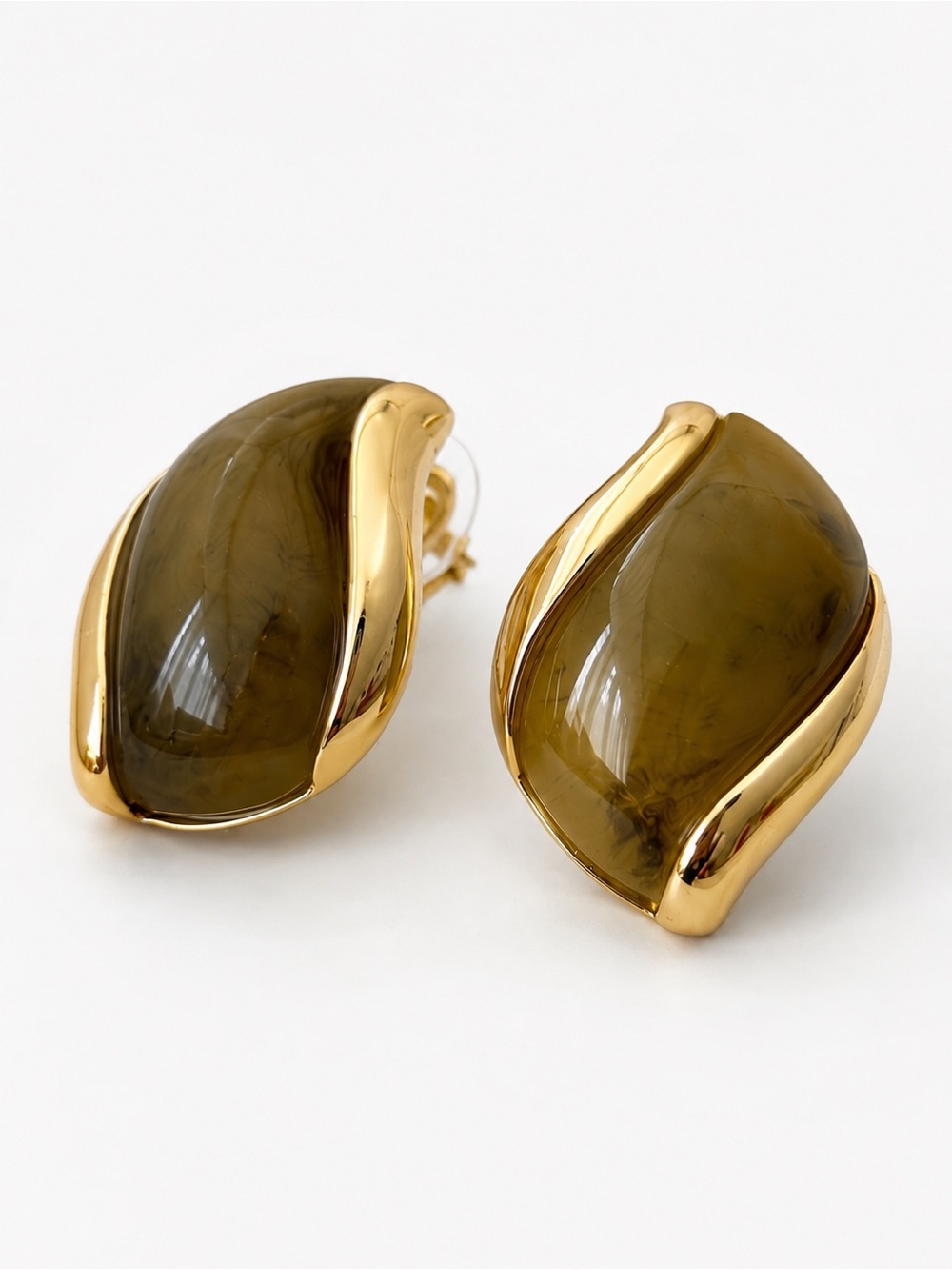14k Gold Plated Statement Earrings, Exclusive Design, Luxury Boutique Jewelry